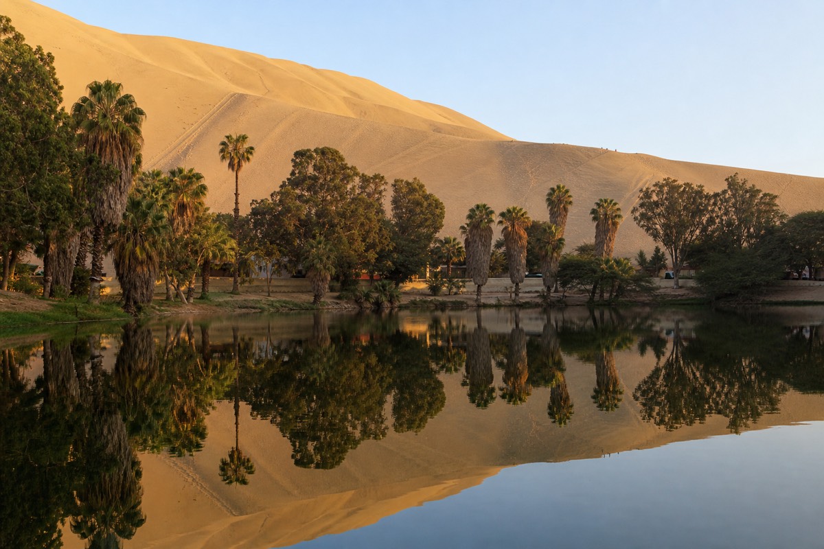 The Huacachina oasis in the Peruvian desert