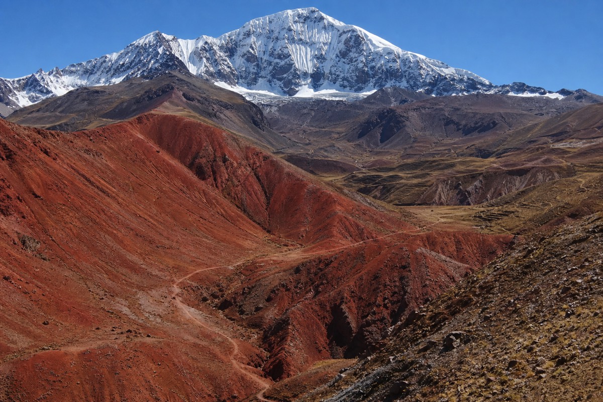 The Red Valley near Rainbow Mountain in the Ausangate range